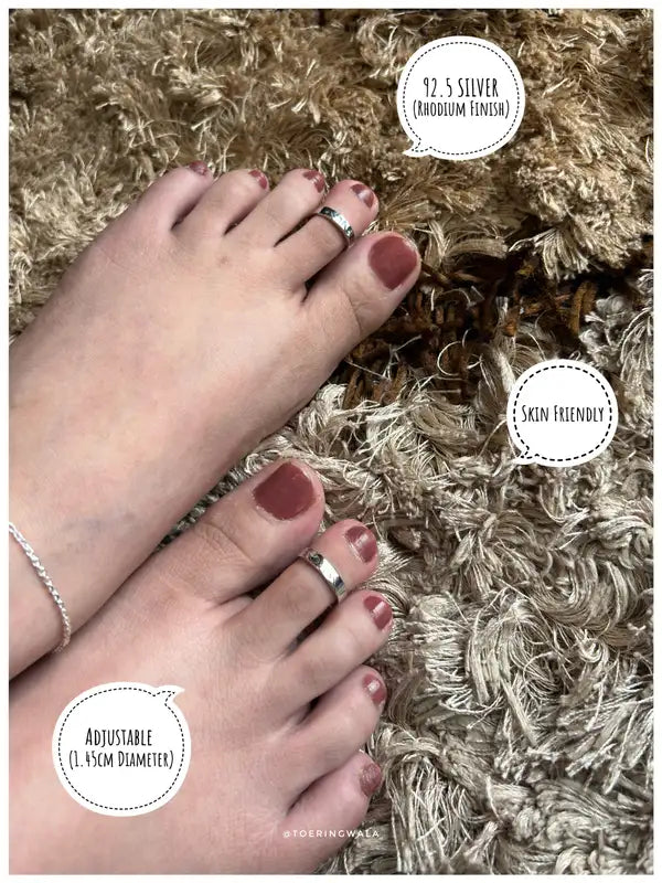 Whisper Vine Silver 925 Simple Adjustable Trendy Toe Ring For Women