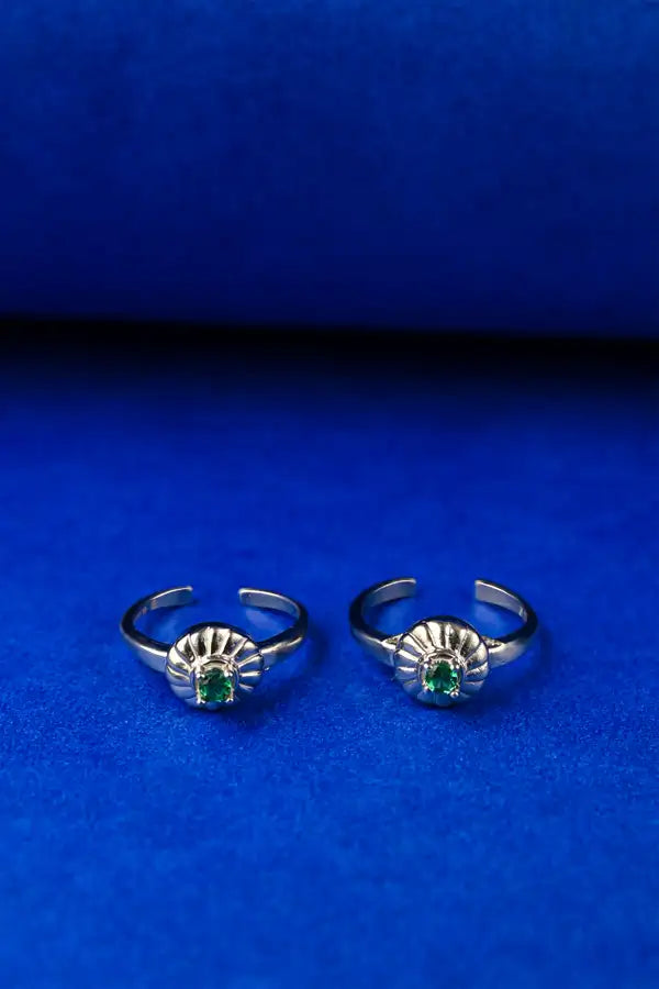 Emerald Blossom Silver 925 Adjustable Trendy Toe Ring For Women