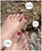 Elegant Square Silver 925 Adjustable Trendy Toe Ring For Women