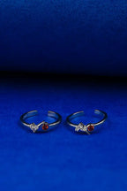 Orange Garnet Spark Silver 925 Adjustable Trendy Toe Ring For Women