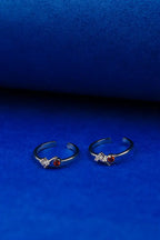 Orange Garnet Spark Silver 925 Adjustable Trendy Toe Ring For Women