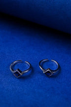 Blue Square Silver 925 Adjustable Trendy Toe Ring For Women