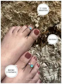 Blue Blossom Pair Silver 925 Adjustable Trendy Toe Ring For Women