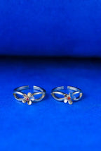Orange Flower Silver 925 Adjustable Trendy Toe Ring For Women