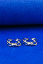 Crystal Star Silver 925 Adjustable Trendy Toe Ring For Women