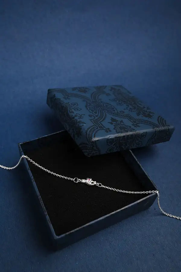 Floral Spark 925 Silver Single Anklet for Girls