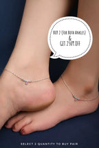 Star Charm Bead 925 Silver Single Anklet for Girls