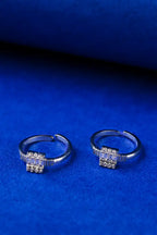 Elegant Square Sparkle Silver 925 Adjustable Trendy Toe Ring For Women