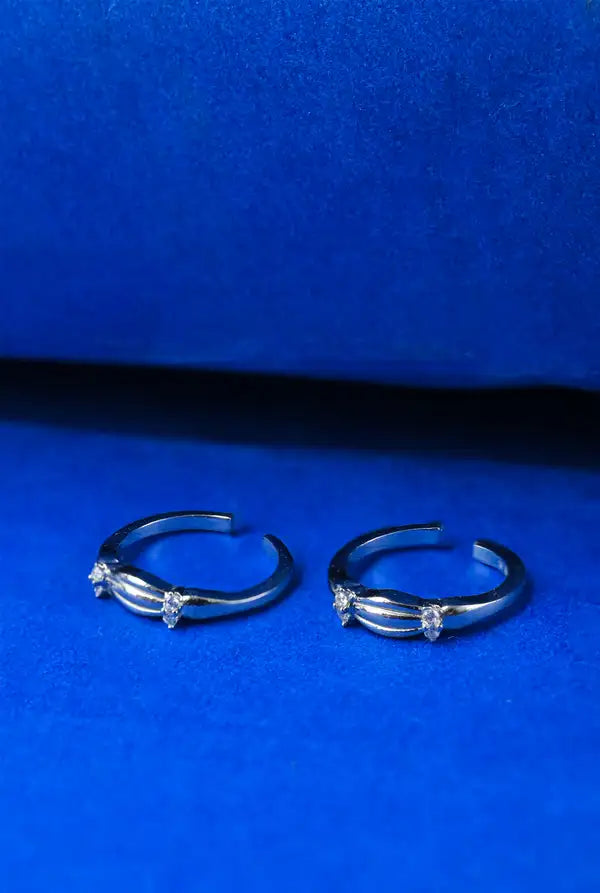 Shine Curve Silver 925 Adjustable Trendy Toe Ring For Women