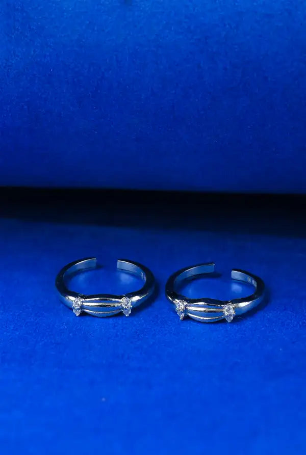 Shine Curve Silver 925 Adjustable Trendy Toe Ring For Women