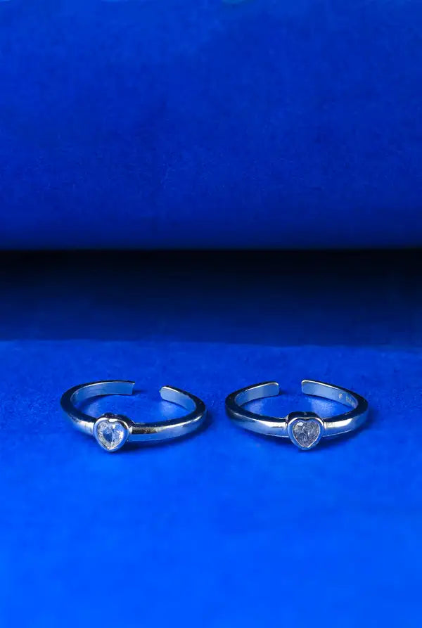 Crystal Heart Silver 925 Adjustable Trendy Toe Ring For Women