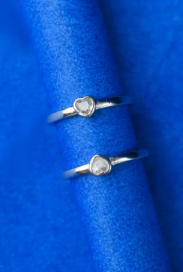 Crystal Heart Silver 925 Adjustable Trendy Toe Ring For Women