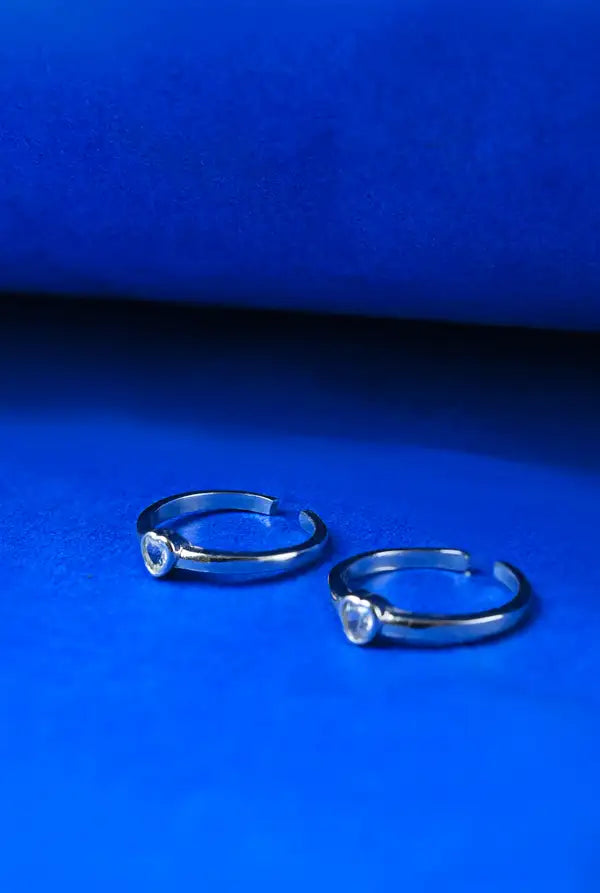 Crystal Heart Silver 925 Adjustable Trendy Toe Ring For Women