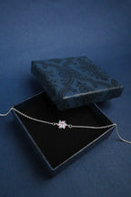 Dual Bloom 925 Silver Single Anklet for Girls