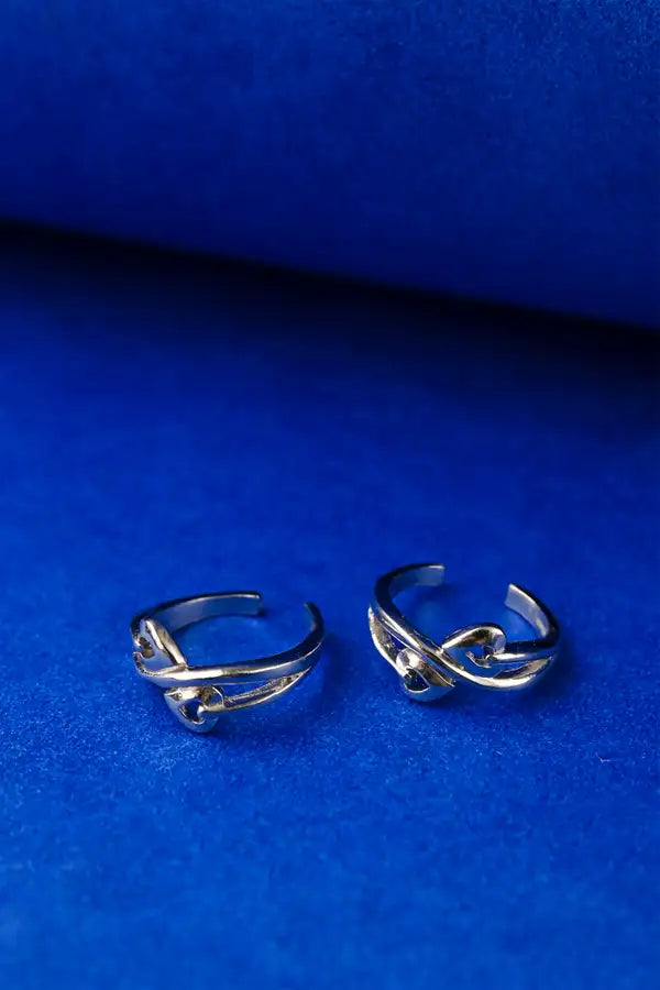 Angel Hearts Silver 925 Adjustable Trendy Toe Ring For Women
