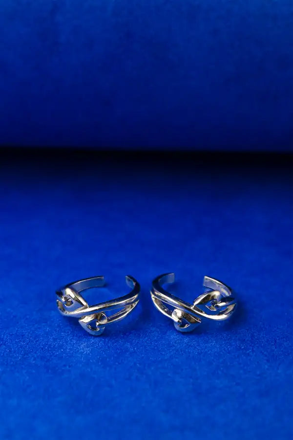 Angel Hearts Silver 925 Adjustable Trendy Toe Ring For Women