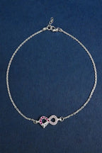 Infinity Sparkle 925 Single Silver Anklet for Girls