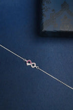 Infinity Sparkle 925 Single Silver Anklet for Girls