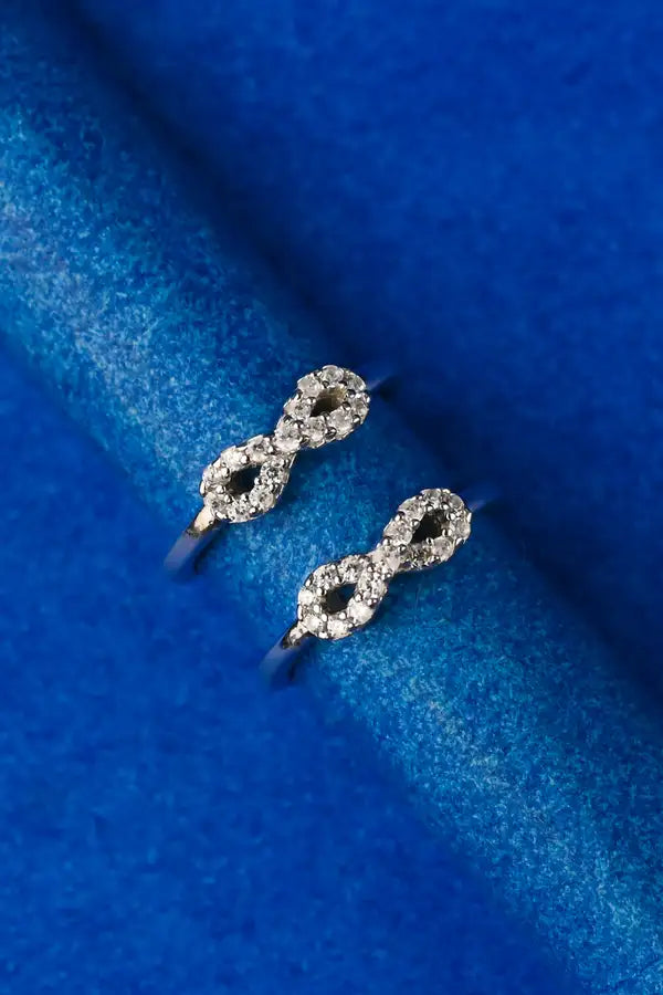 Infinity Sparkle Silver 925 Adjustable Trendy Toe Ring For Women