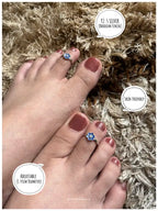 Blue Daisy Silver 925 Adjustable Trendy Toe Ring For Women