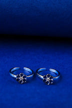 Blue Daisy Silver 925 Adjustable Trendy Toe Ring For Women