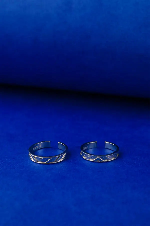 Geometric Groove Band Silver 925 Adjustable Trendy Toe Ring For Women