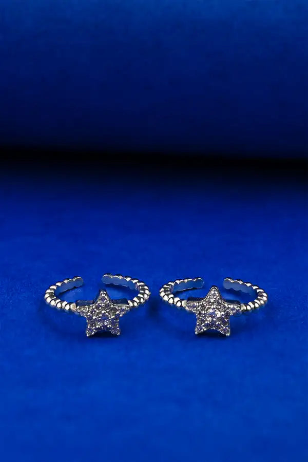 Beaded Star Silver 925 Adjustable Trendy Toe Ring For Women