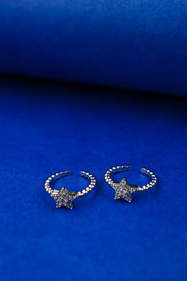 Beaded Star Silver 925 Adjustable Trendy Toe Ring For Women