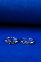 Twin Heart Silver 925 Adjustable Trendy Toe Ring For Women