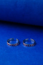Red Wave Band Silver 925 Adjustable Trendy Toe Ring For Women