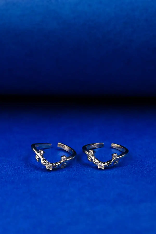 Leafy Vine Silver 925 Adjustable Trendy Toe Ring For Women