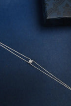 Classic Double Chain 925 Silver Single Anklet for Girls