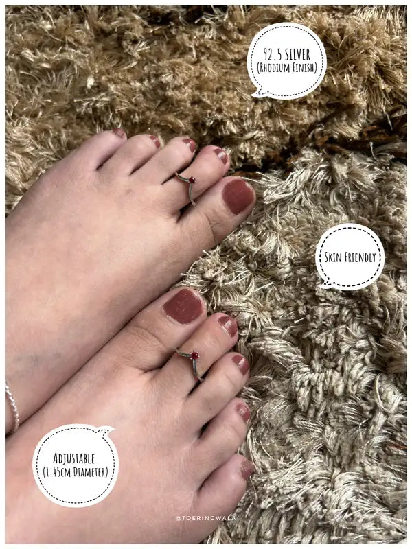 Scarlet Split Silver 925 Adjustable Trendy Toe Ring For Women